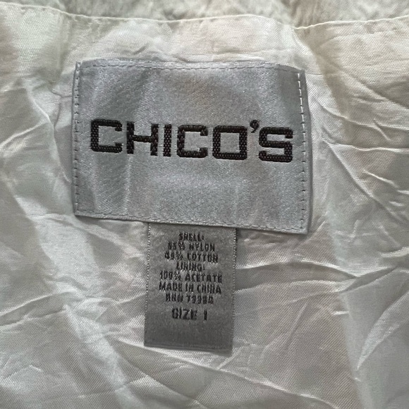Chico’s Cream Zip Jacket Size 1 - Picture 5 of 5